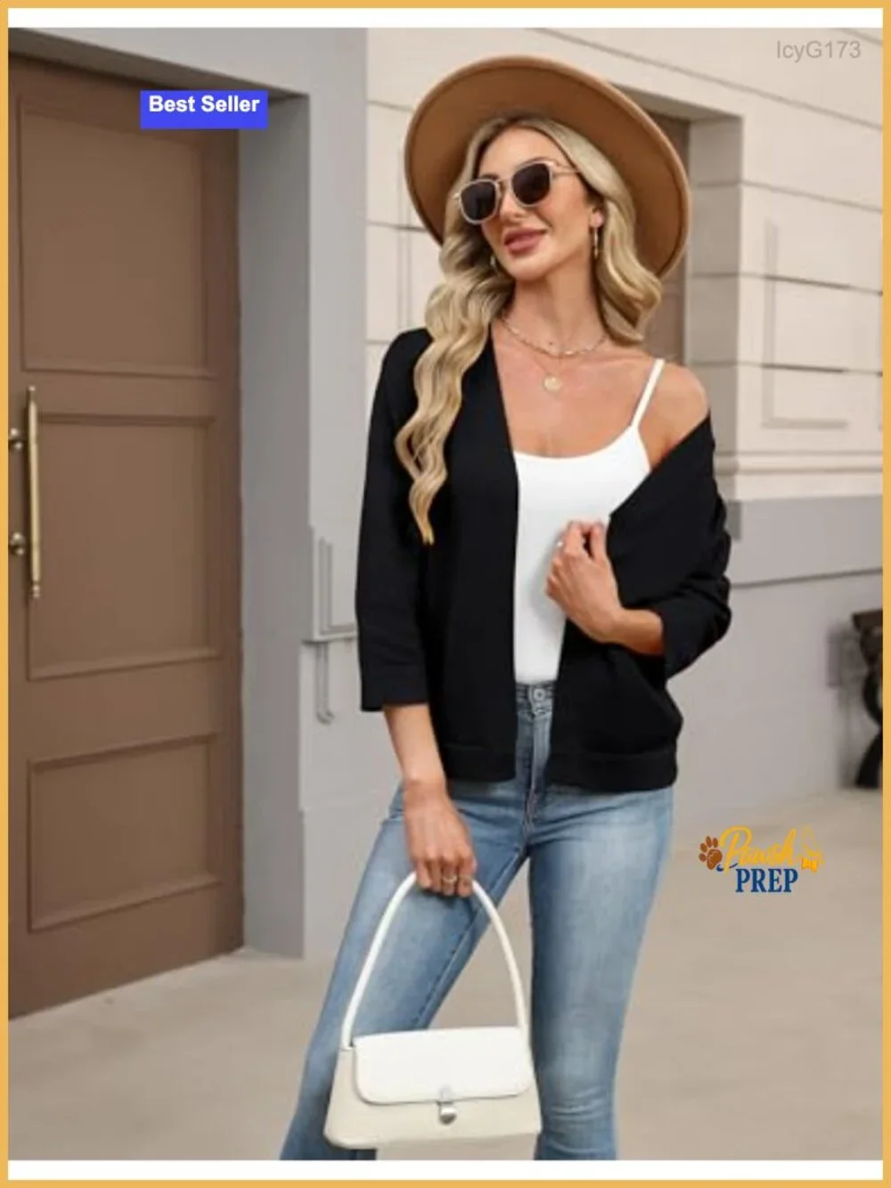Women's Cropped Cardigan Sweater Shrug 3/4 Sleeve Open Front Viscose